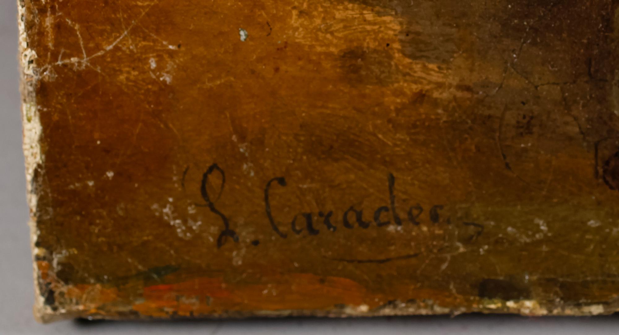OKÄND KONSTNÄR, olja på duk, signerad L Caracler, 1800-tal.