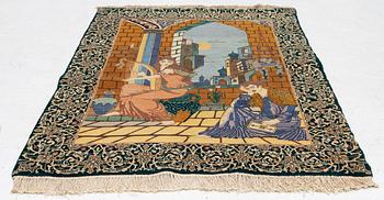 Matta, Täbris, figural, ca 152 x 100 cm.