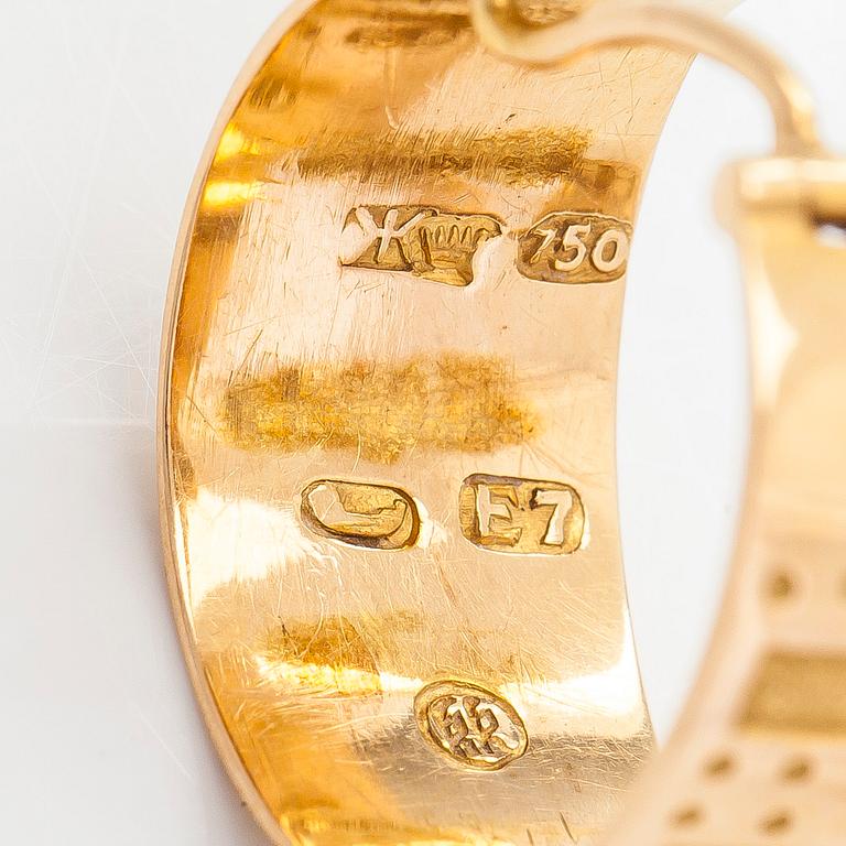 Kalevala Koru, örhängen, "Metsäpirtti", 18K guld, Helsingfors 1958.