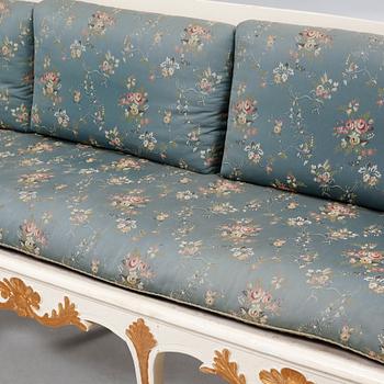 A provincial rococo sofa from the 18th century.