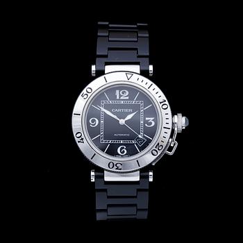 CARTIER, Pasha, automatisk, stål, ca 2005.