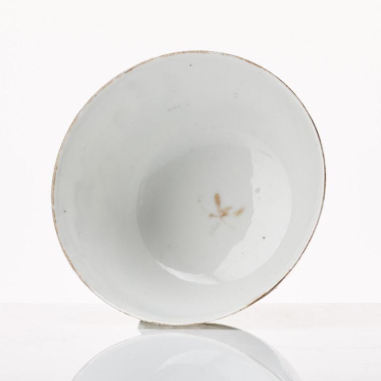 A European Subject cup with stand, Qing dynasty, Qianlong (1736-95).