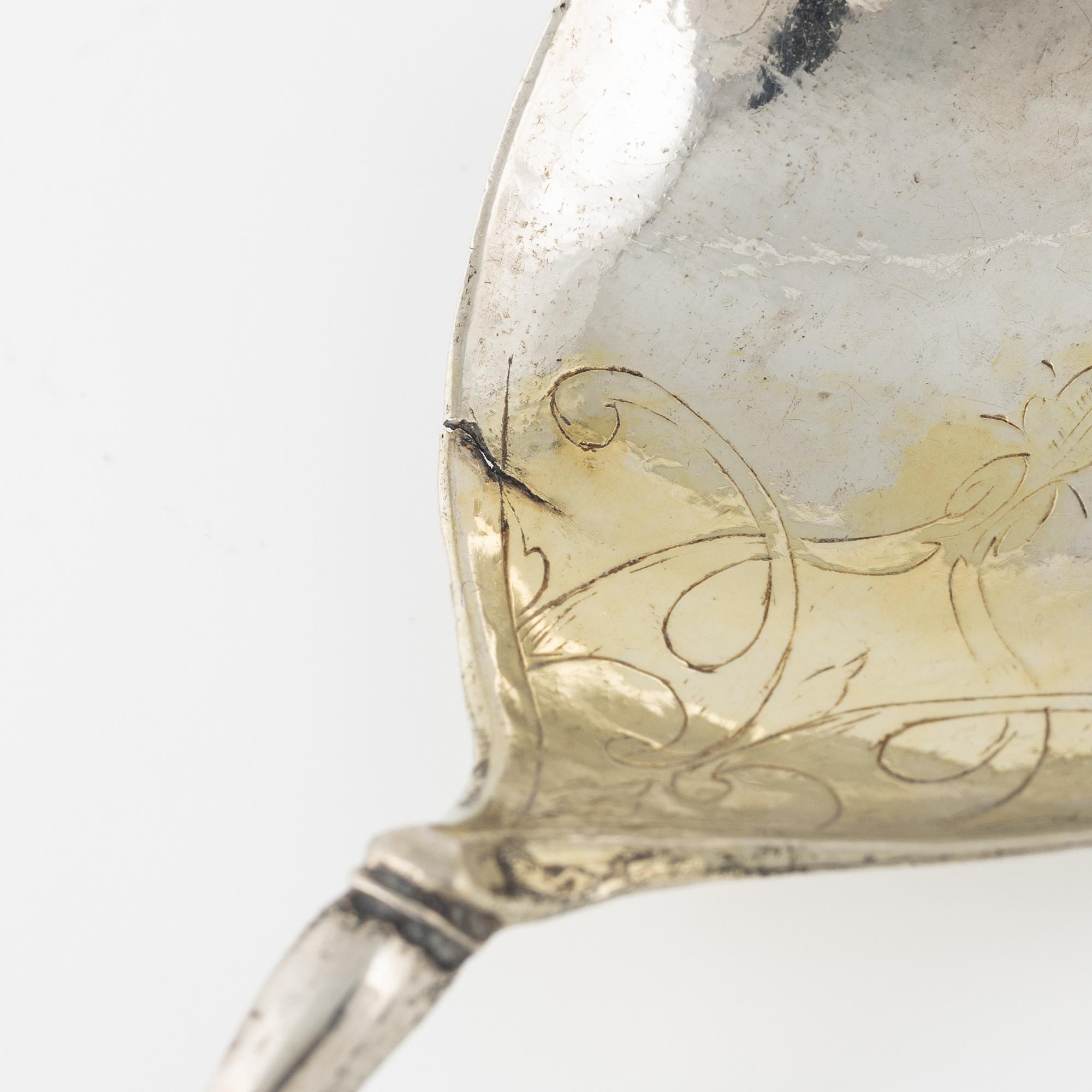 Sked, silver, sannolikt Skandinavien 16/1700-tal, ostämplad.