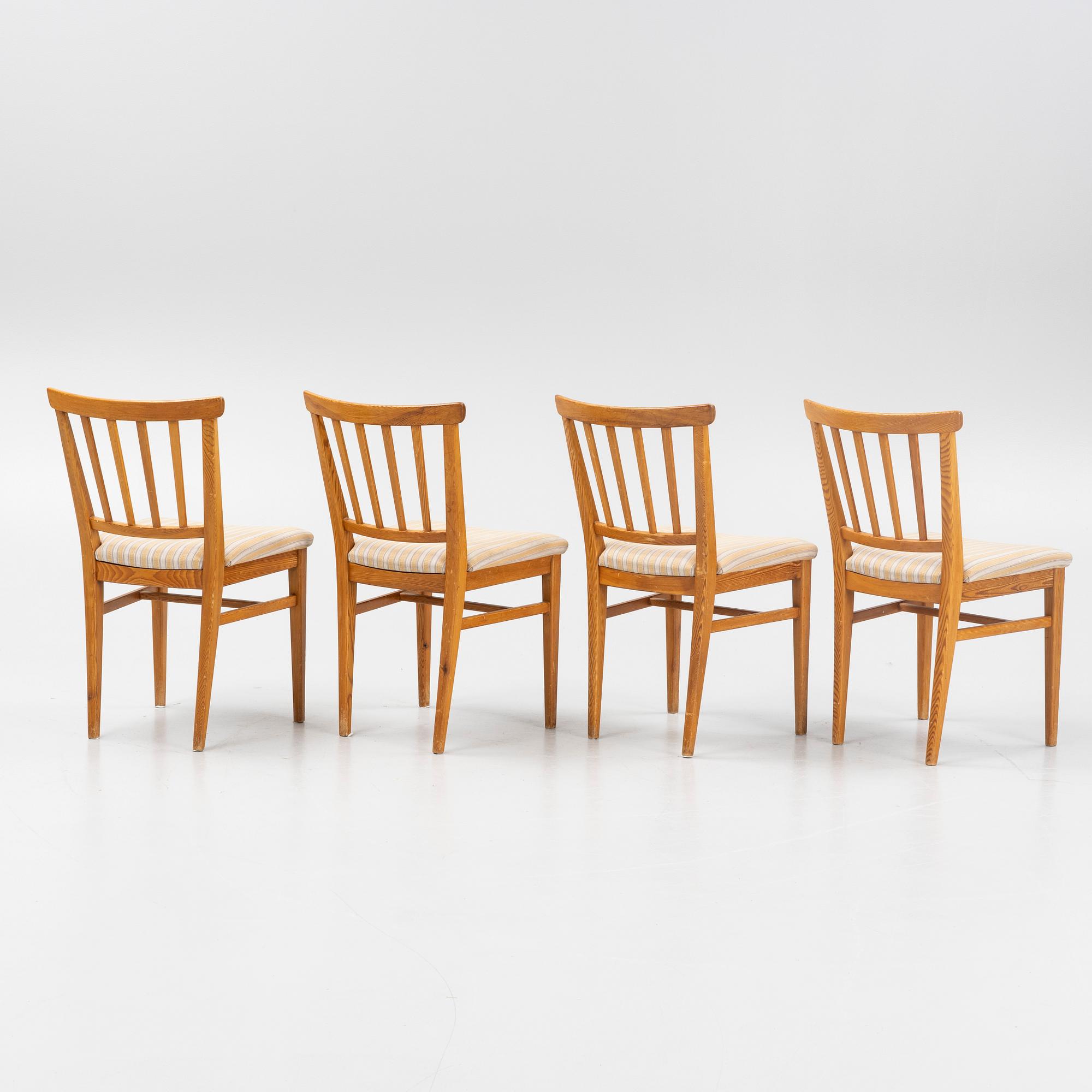 Carl Malmsten, stolar, 4 st, "Själevad", 1900-talets mitt.