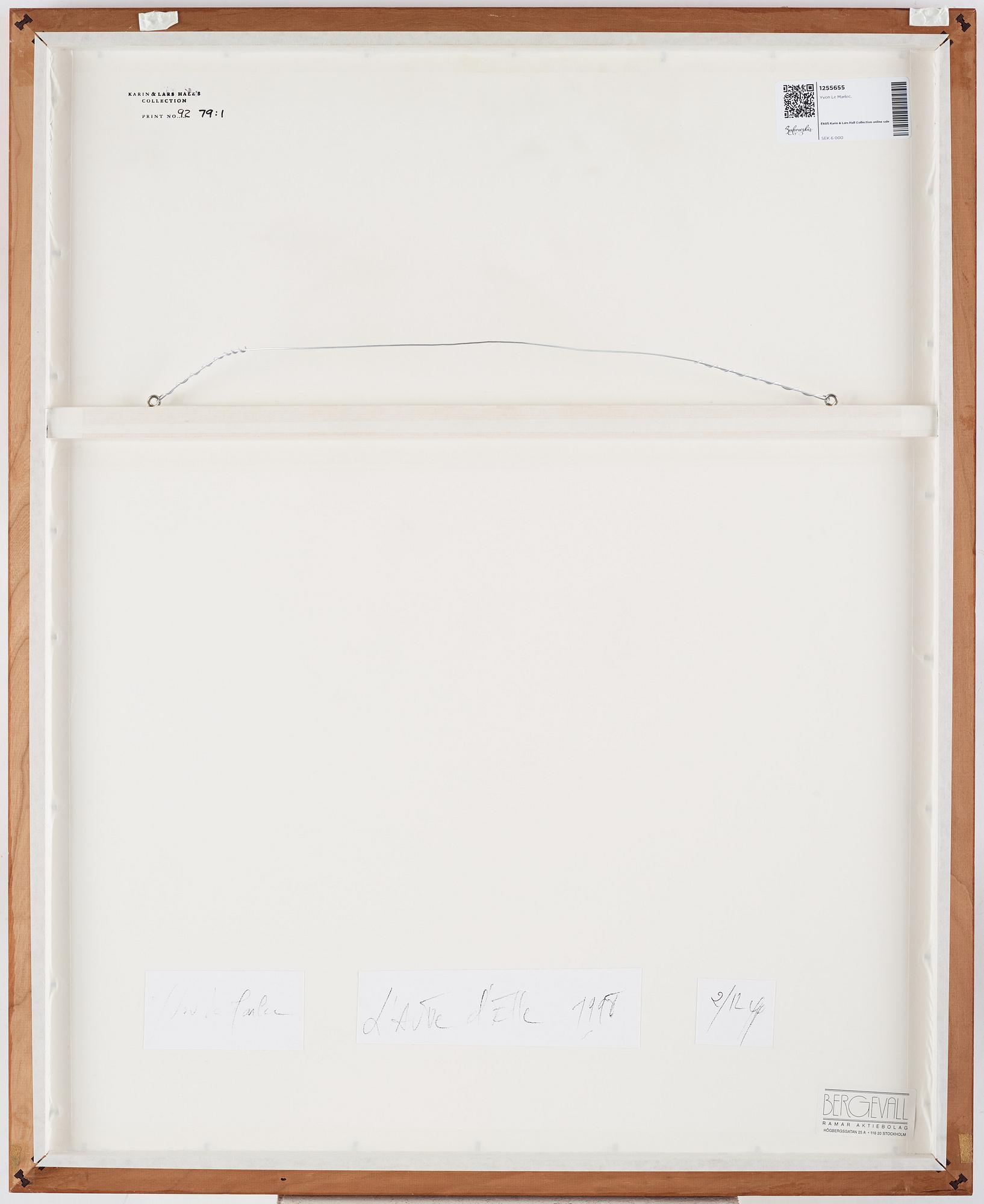 Yvon Le Marlec, photograph signed and numbered 2/12 on verso.