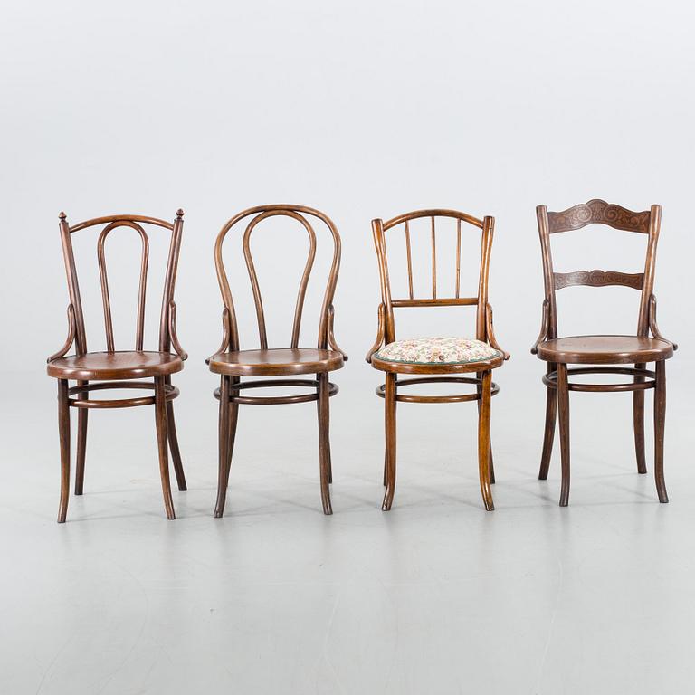 STOLAR, 4 st olika modeller. En märkt Thonet.