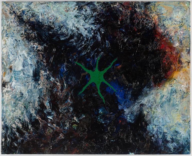 MAX MIKAEL BOOK, mixed media on canvas, signed and dated -94 verso.