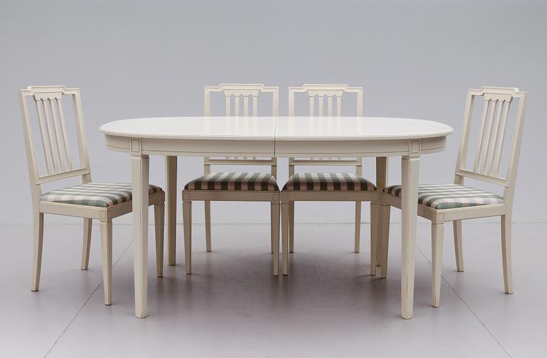 MATGRUPP, 5 delar, gustaviansk stil, 1900/2000-tal.