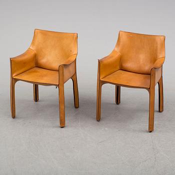 MARIO BELLINI, a pair of "413 CAB" chairs for Cassina.