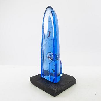 Bertil Vallien, sculpture, "The sky is the limit", glass, Kosta Boda, signed B. Vallien.