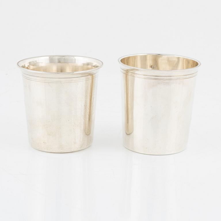 Two French Silver Beakers, 19th century.