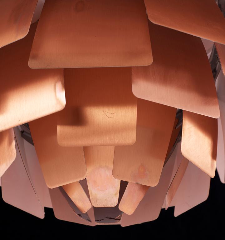 TAKLAMPA, "PH-Kotte", Poul Henningsen för Louis Poulsen, fomgiven 1957. Höjd ca 110 cm, inkl upphängning.