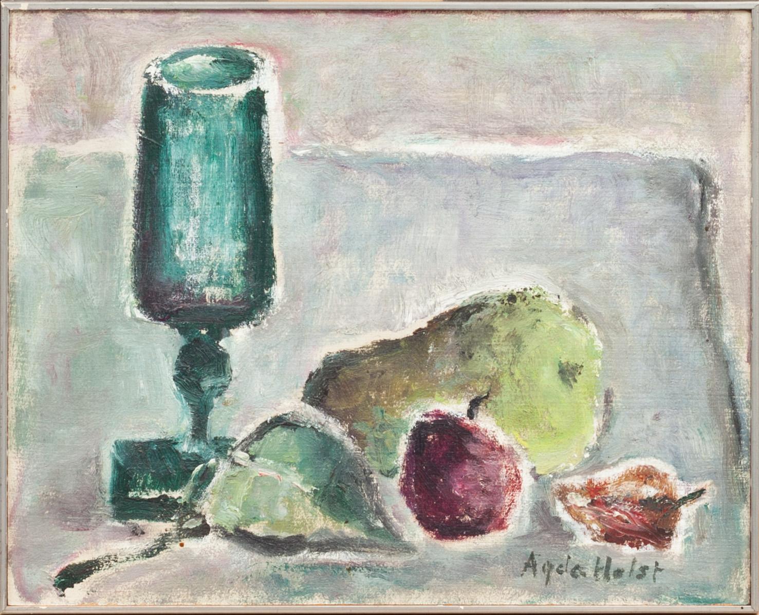 AGDA HOLST, olja på pannå, signerad.