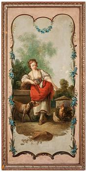 236. A shepherdess with a dog.