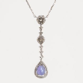 Tanzanite and brilliant-cut diamond necklace.