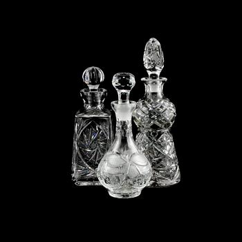 KARAFFER, 3 st, glas, 1900-tal.