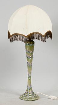 BORDSLAMPA, glas, tidigt 1900-tal.