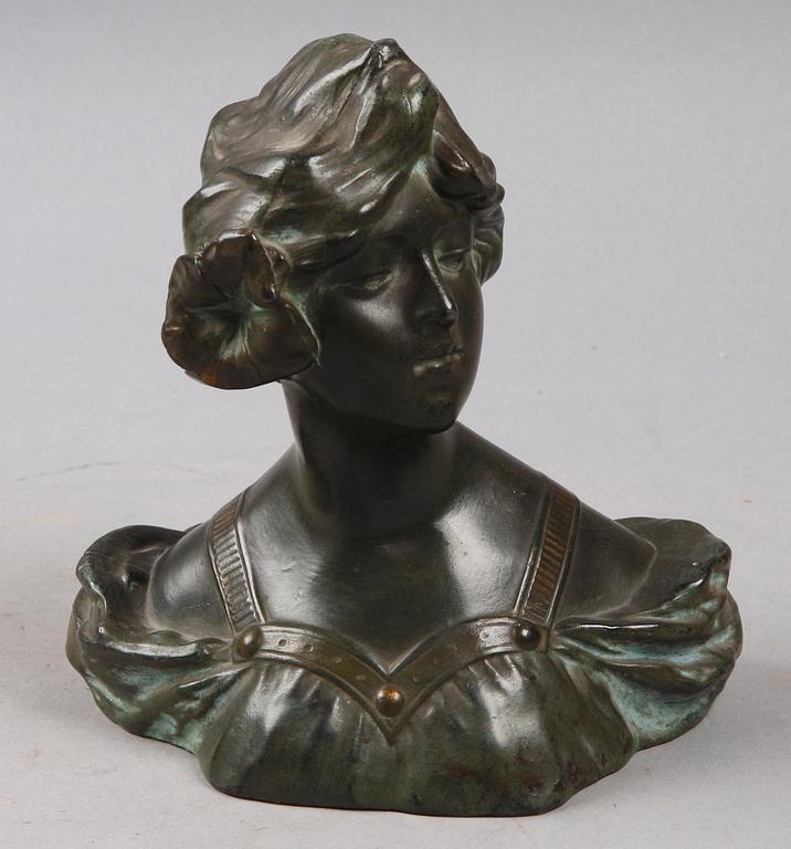 GUSTAVE VAN VAERENBERGH, efter. Skulptur, patinerad metall.