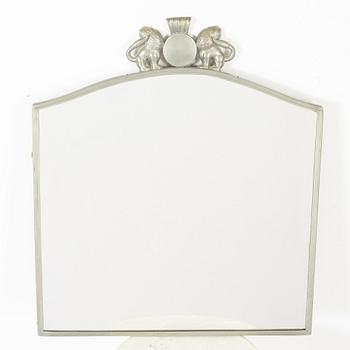 Estrid Ericson a pewter framed mirror, Firma Svenskt Tenn, Stockholm, 1928.