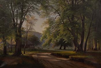 Unknown artist, Forest landscape, Denmark, 19th century.