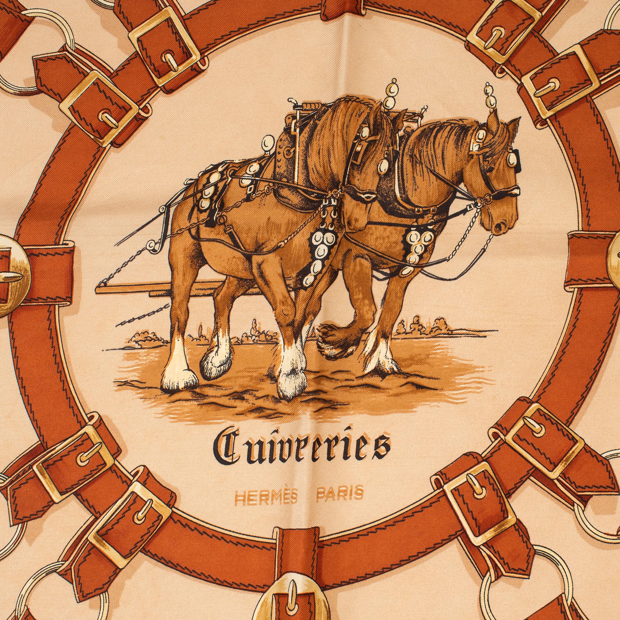 Hermès, scarf, "Cuivreries".