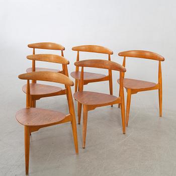 Hans J Wegner, stolar 6 st "Hjertestolen", 
 för Fritz Hansen, Danmark 1900-talets andra hälft.