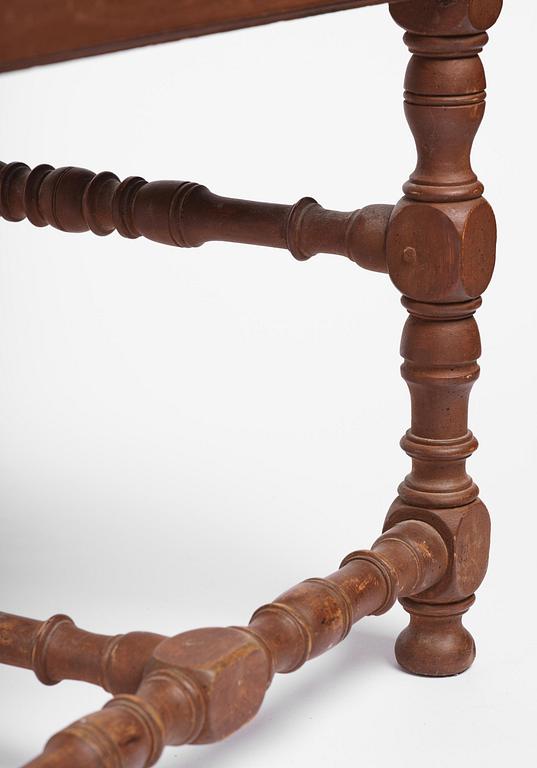 A pair of Swedish baroque stools, circa 1700.