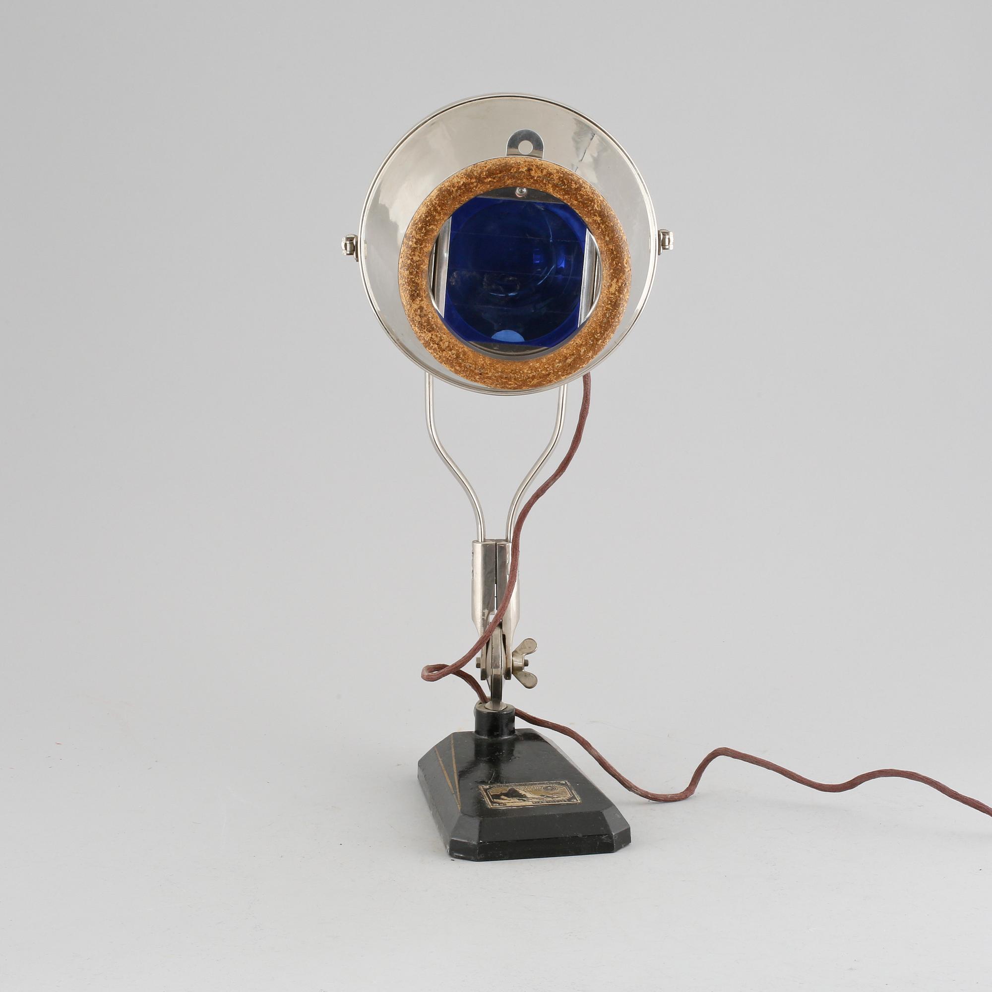An ultraviolet ray lamp, made by Sollux, Hanau, Germany, first half of the 20th century.