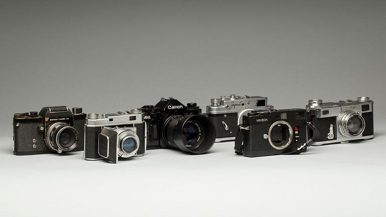 KAMEROR, 6 st, Bland annat Zorki 4, Retina III. 1900-tal.