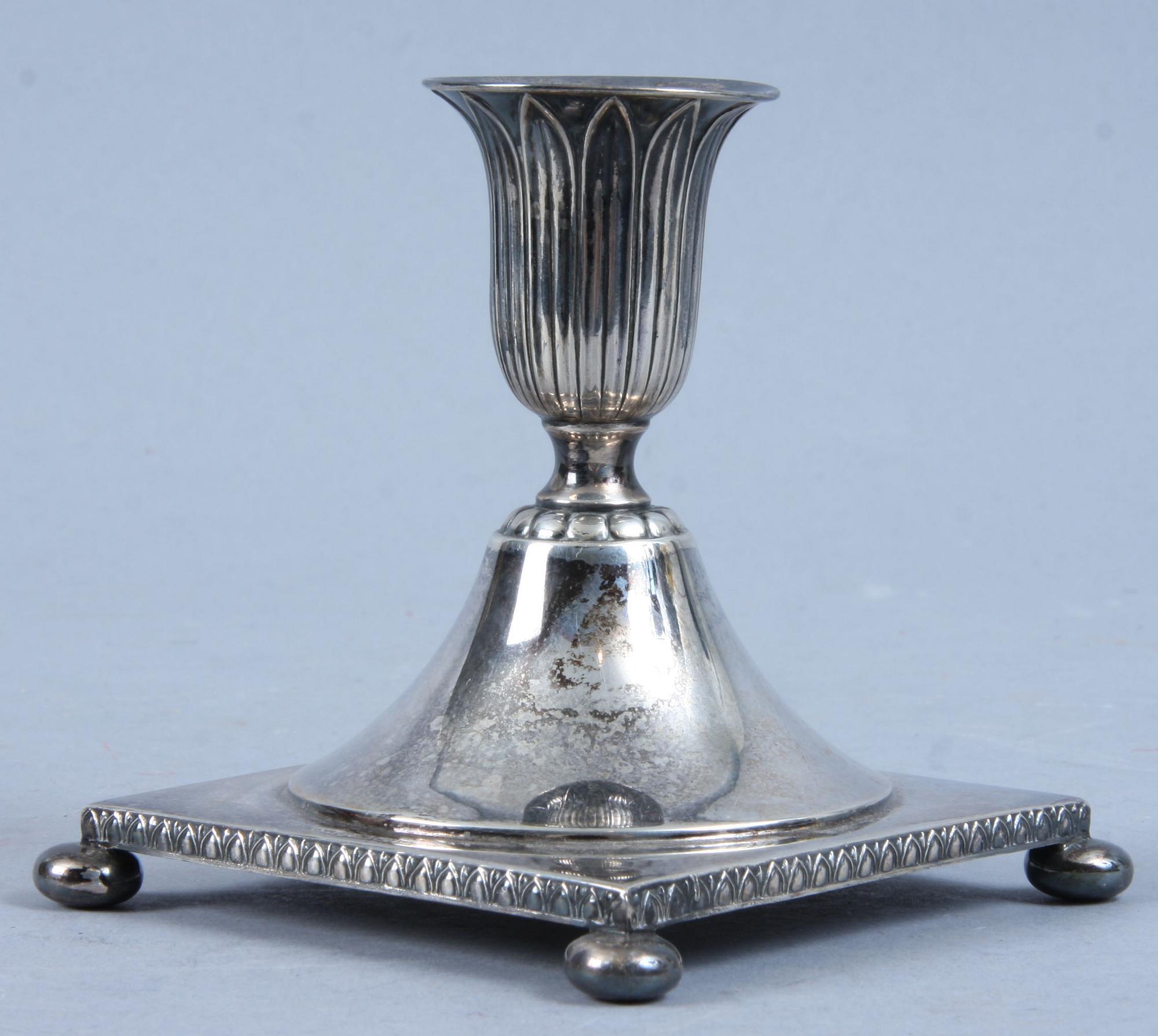 SLEV, SKED samt LJUSSTAKE, silver, Finland  samt Norge. 235 gram.