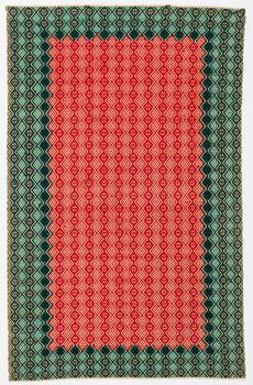 A textile cover, weft-patterned tabby type, South west Scania, c. 160 x 102 cm. Circa 1900,