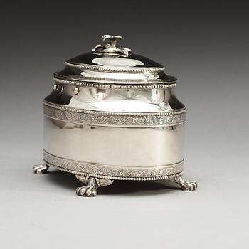 A Swedish 18th century silver sugar-box, makers mark of Nils Tornberg, Linköping 1792.