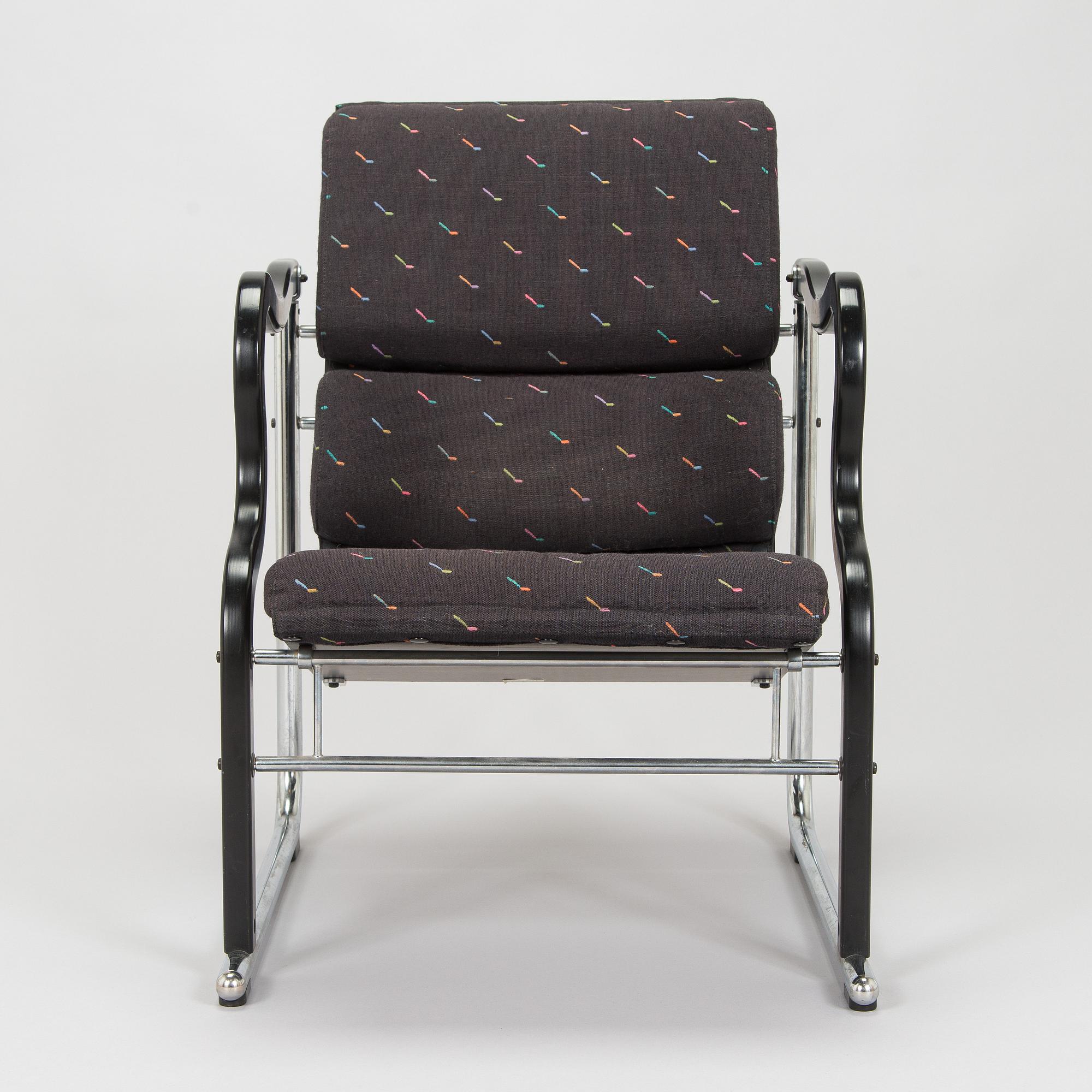 Yrjö Kukkapuro, A 1980s 'Experiment' open armchair for Avarte, Finland.