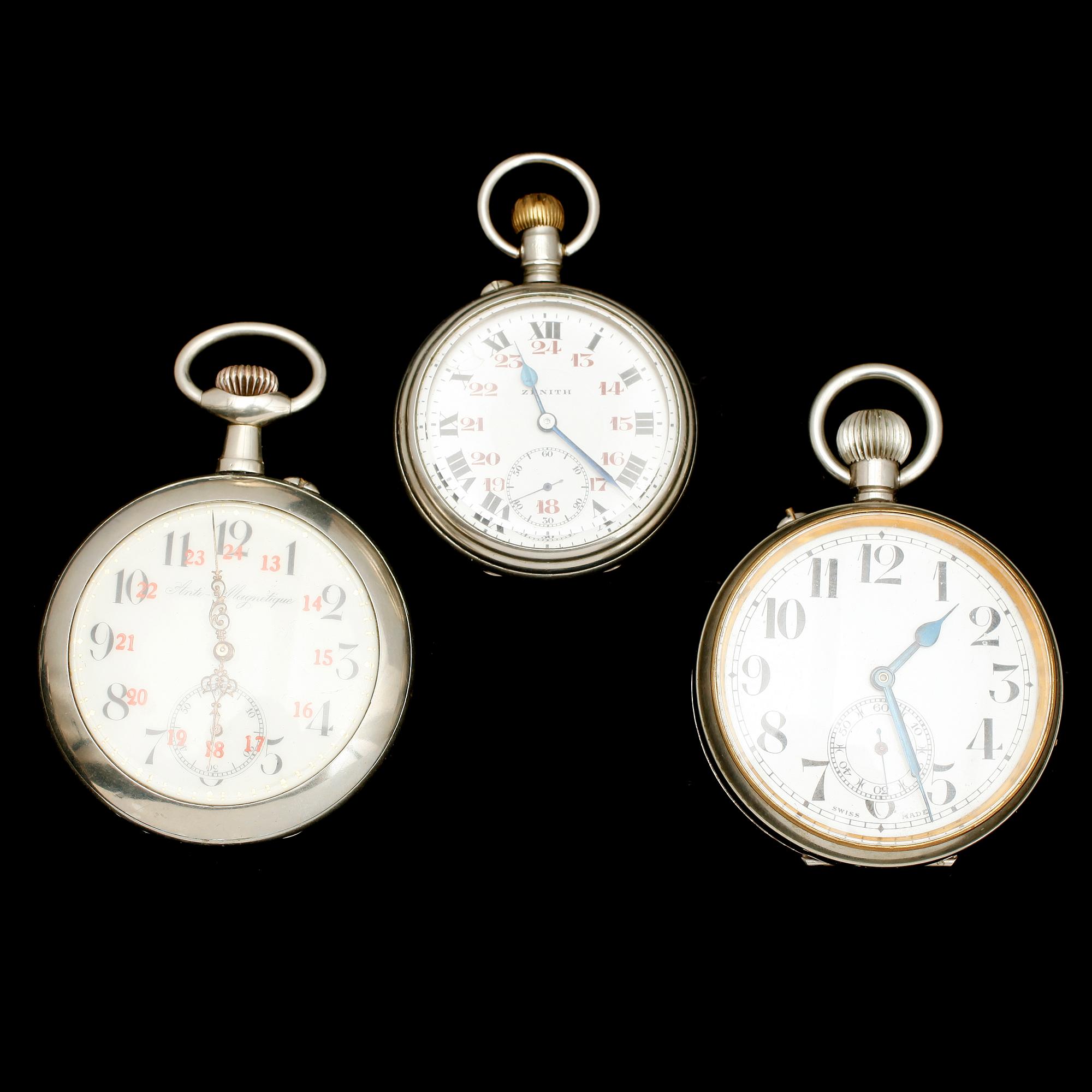 FICKUR, 3 st, nickel, tidigt 1900-tal.