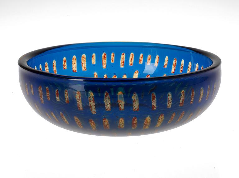 A Sven Palmqvist Ravenna glass bowl, Orrefors 1971.