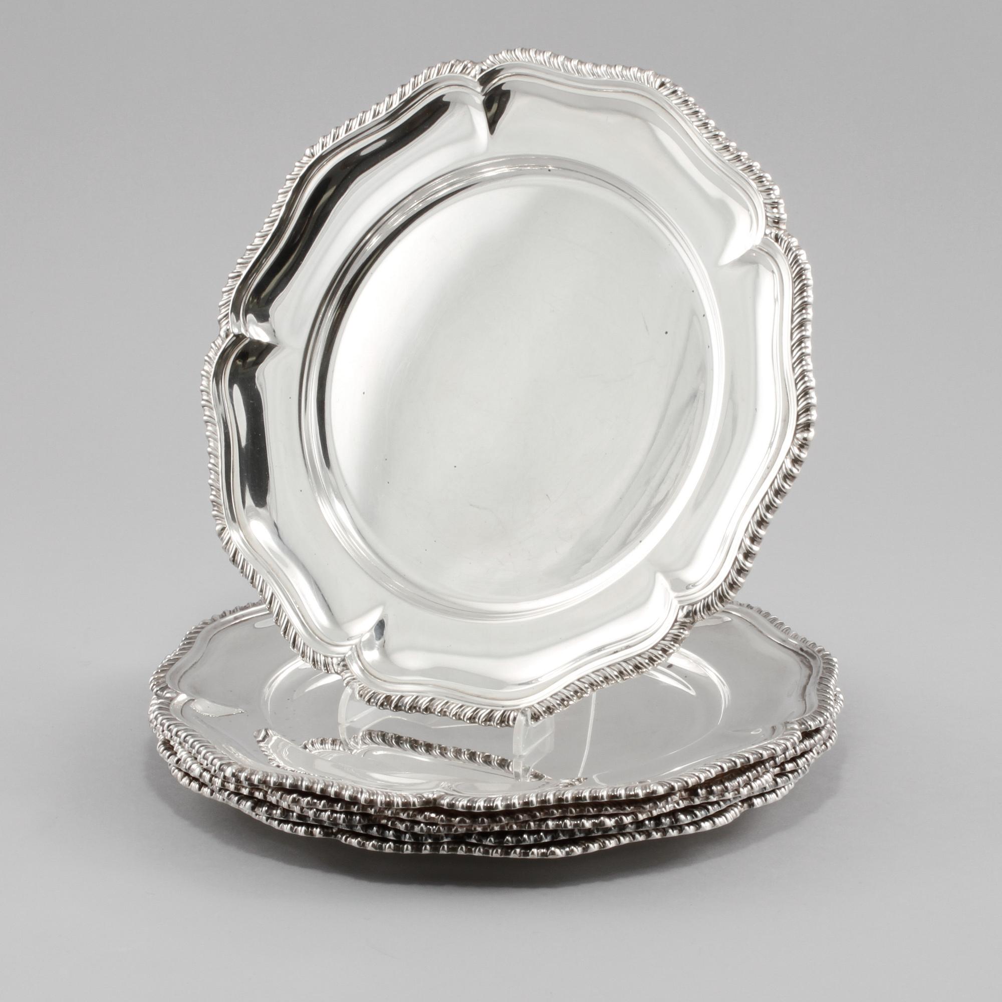 KUVERTTALLRIKAR, 6 st, silver, kontrollmästare Johannes Siggaard, Danmark, 1950. Vikt ca 2520 g.