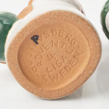 Lisa Larson, figuriner, 3 st, stengods, "Advent", Rörstrand.