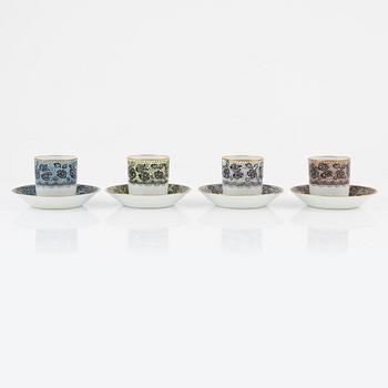 Kaffeservis, 7 delar, porslin, Black Lace, Marcel Rochas Paris, Limoges Le Tallec.