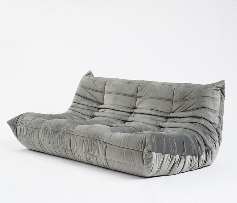 Michel Ducaroy, a 'Togo' sofa, easy chair and stool Ligne Roset, 21st century.