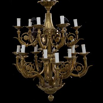 A Louis XVI-style brass chandelier, first half of the 20th Century.