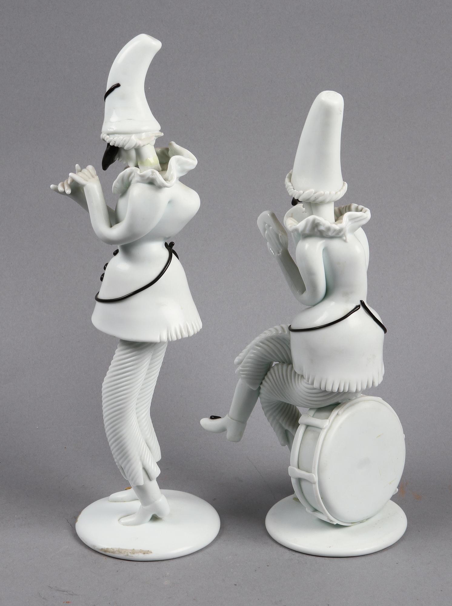 FIGURINER 2 st, glas, Italien, 1900-tal.