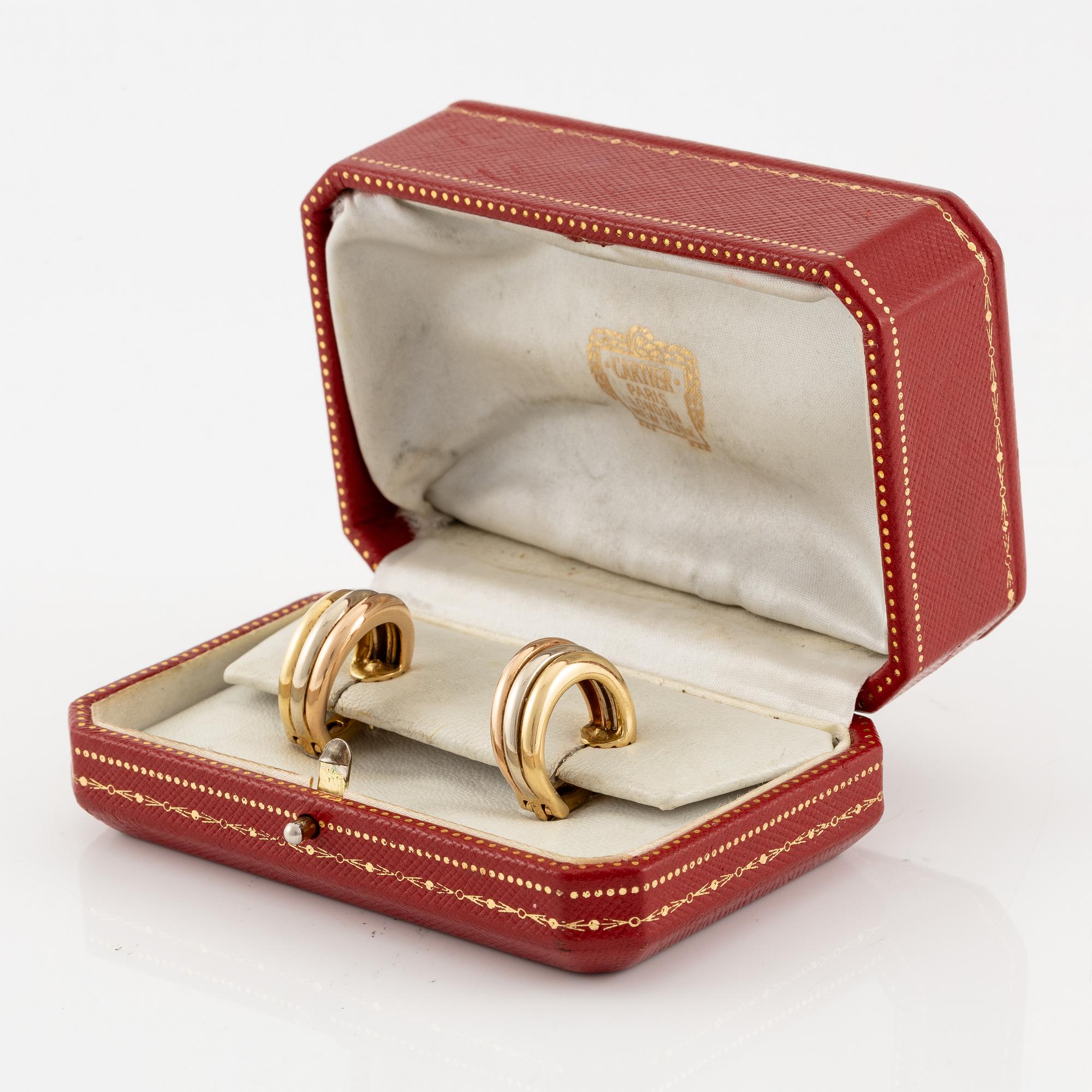 Cartier ett par örhängen "Trinity" 18K guld i tre färger, 1995.