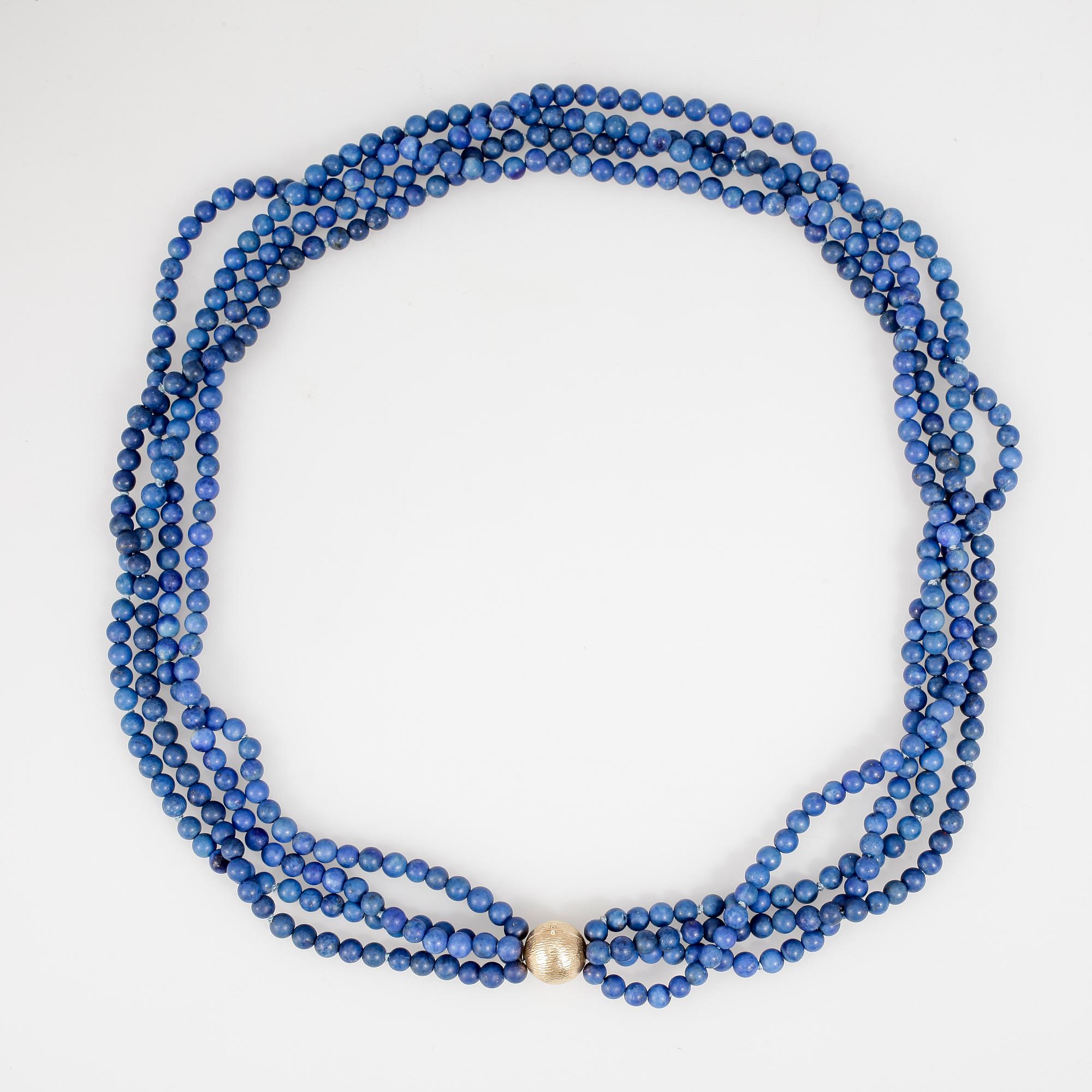 COLLIER, Ole Lynggaard, lapis lazuli, guldlås 18k.