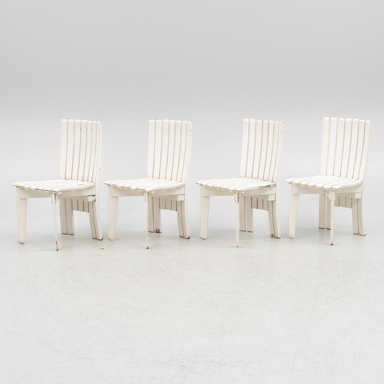 Alvar & Aino Aalto, an 'Aurino' garden furniture set with table and four chairs.