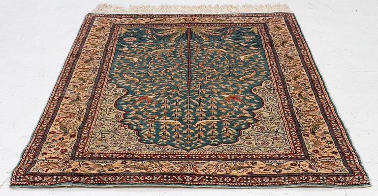 Carpet, silk approximately 125 x 90 cm.