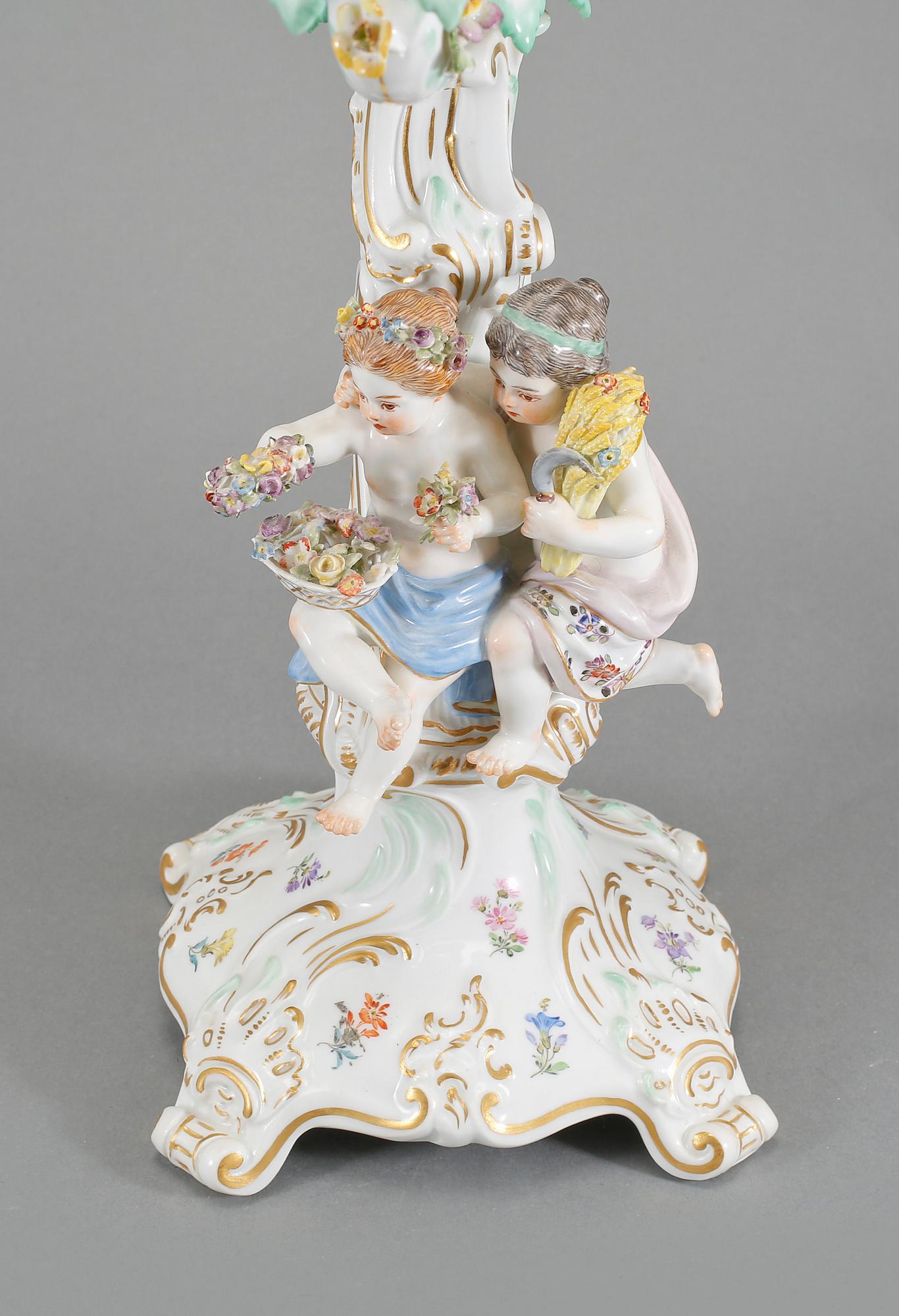 KANDELABER, porslin, Meissen, 1900-tal.