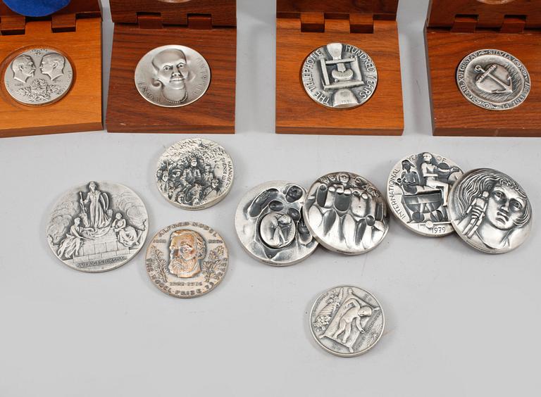 MEDALJER, 11 st, silver, Sverige, Finland, bla Kauko Räsänen, 1975-1981, vikt ca 900 gram.