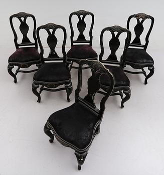 STOLAR, 6 st, senbarockstil, 1900-talets första hälft.