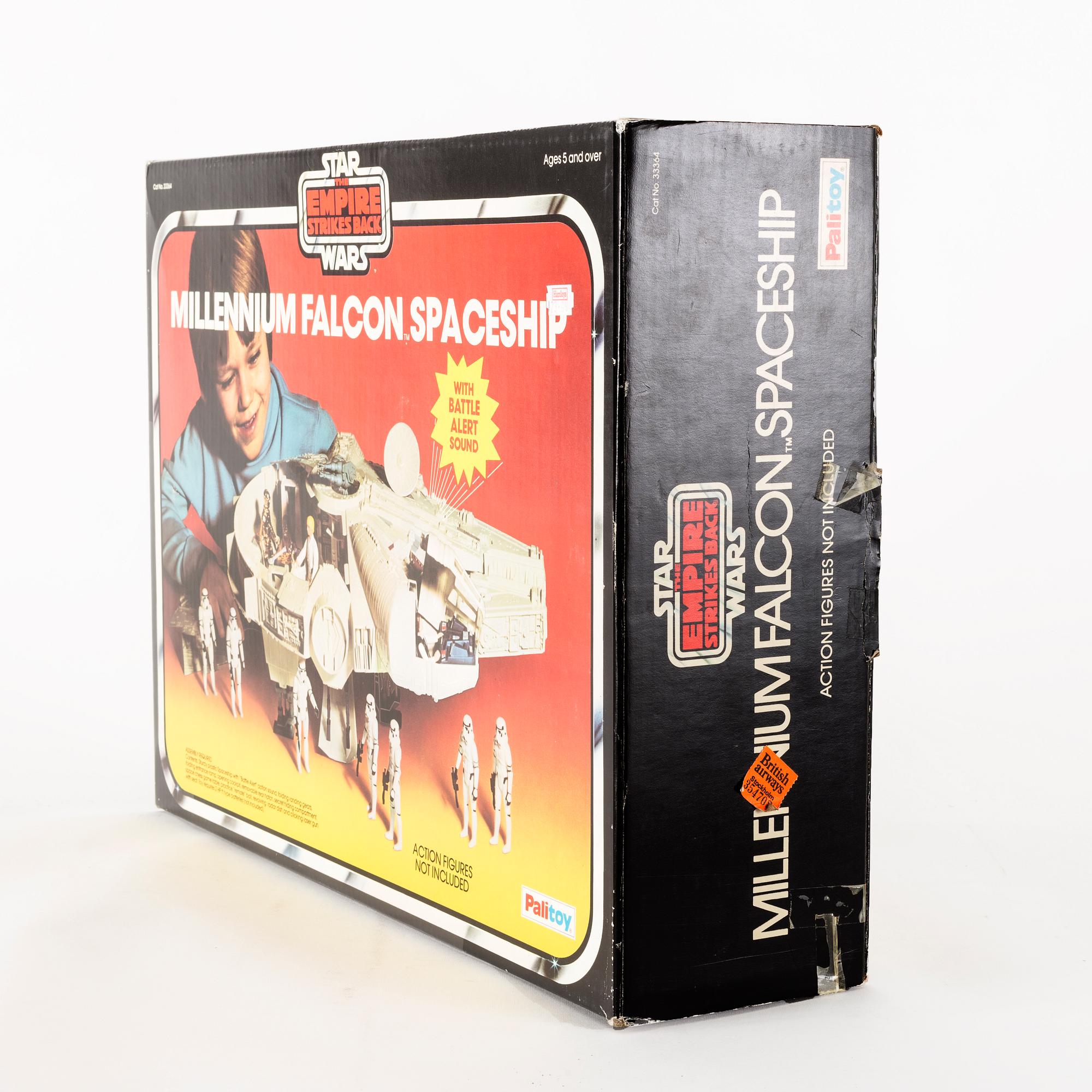 STAR WARS, Millennium Falcon i Palitoy-kartong, Empire Strikes Back, 1979.