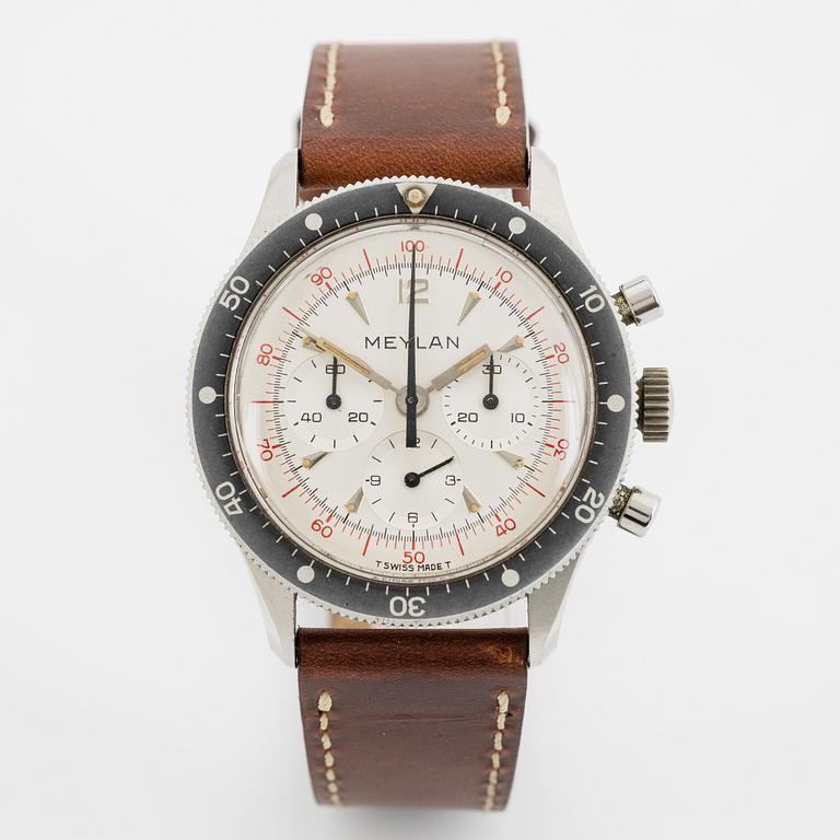 Meylan, chronograph, wristwatch, 39 mm.